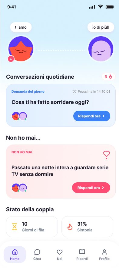 La schermata principale dell'app we2